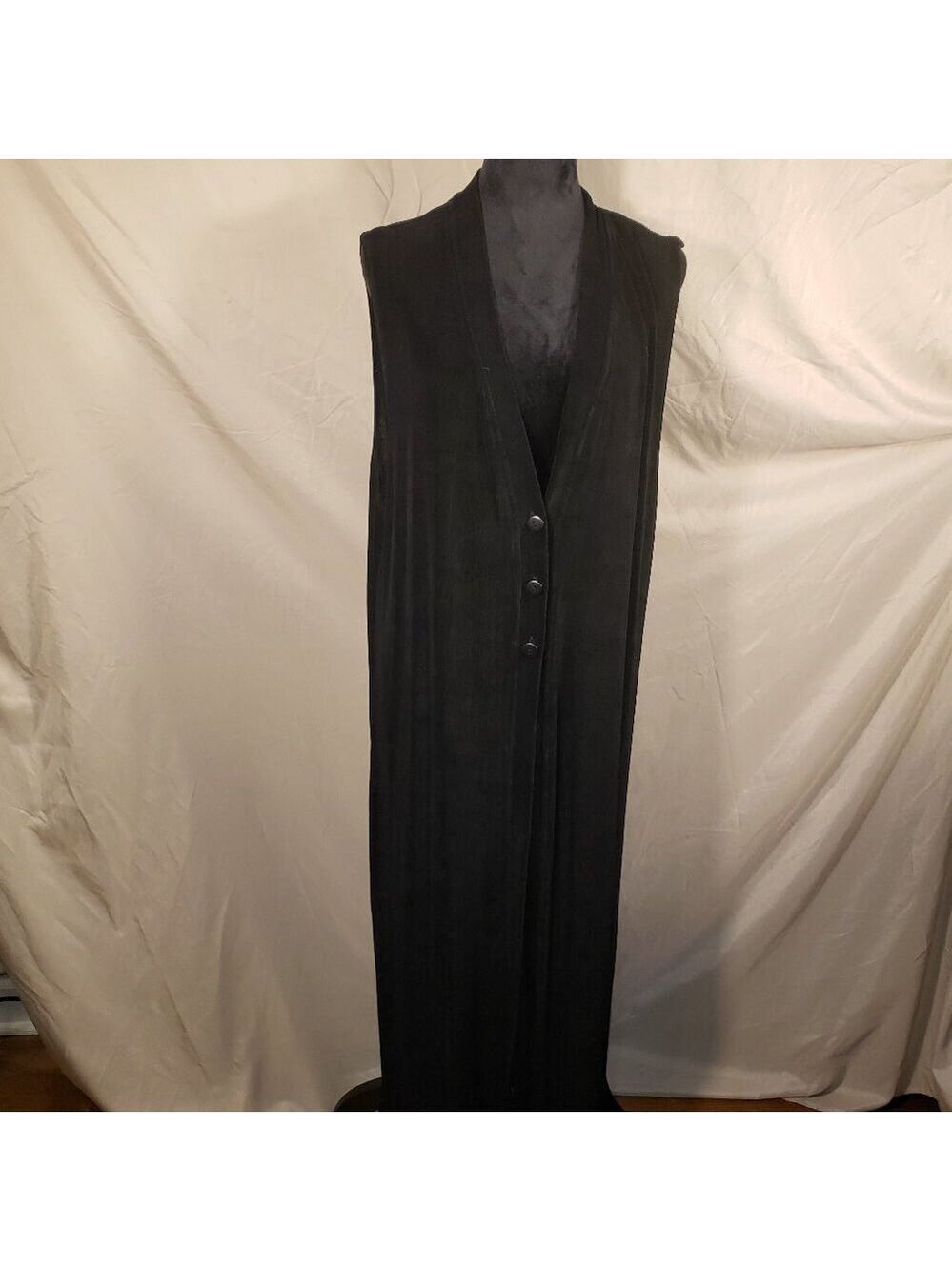 U.S. Wear Black 3 Button Closure Duster - 1X